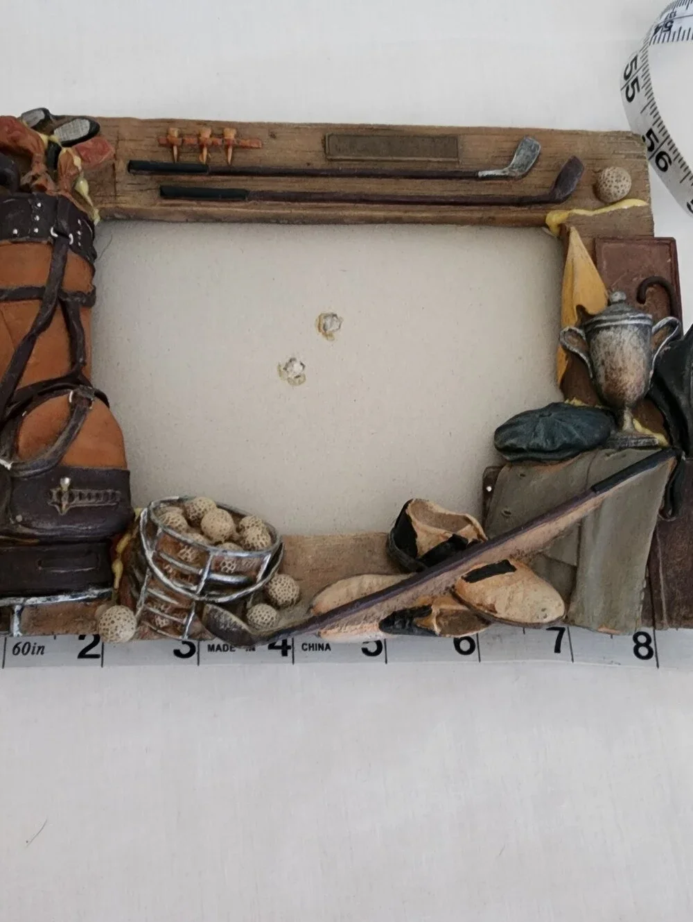 Golf Themed Decorative Photo Frame - Brown and Tan 